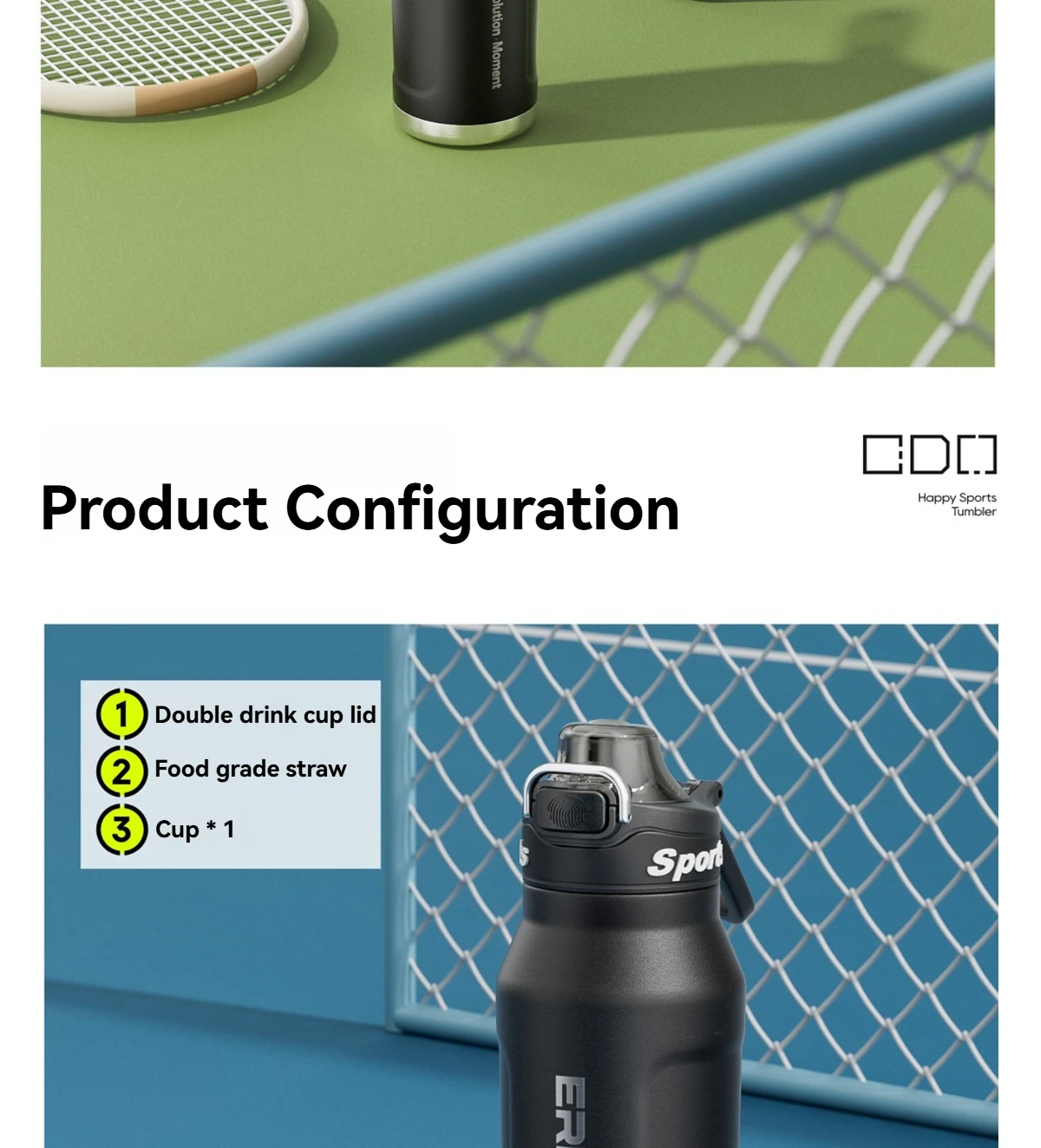 Stainless Steel Water Bottle Cycling Tumble Insulated Cold And Hot Flasks Double Wall Portable With Handle Sports Outdoor Cup