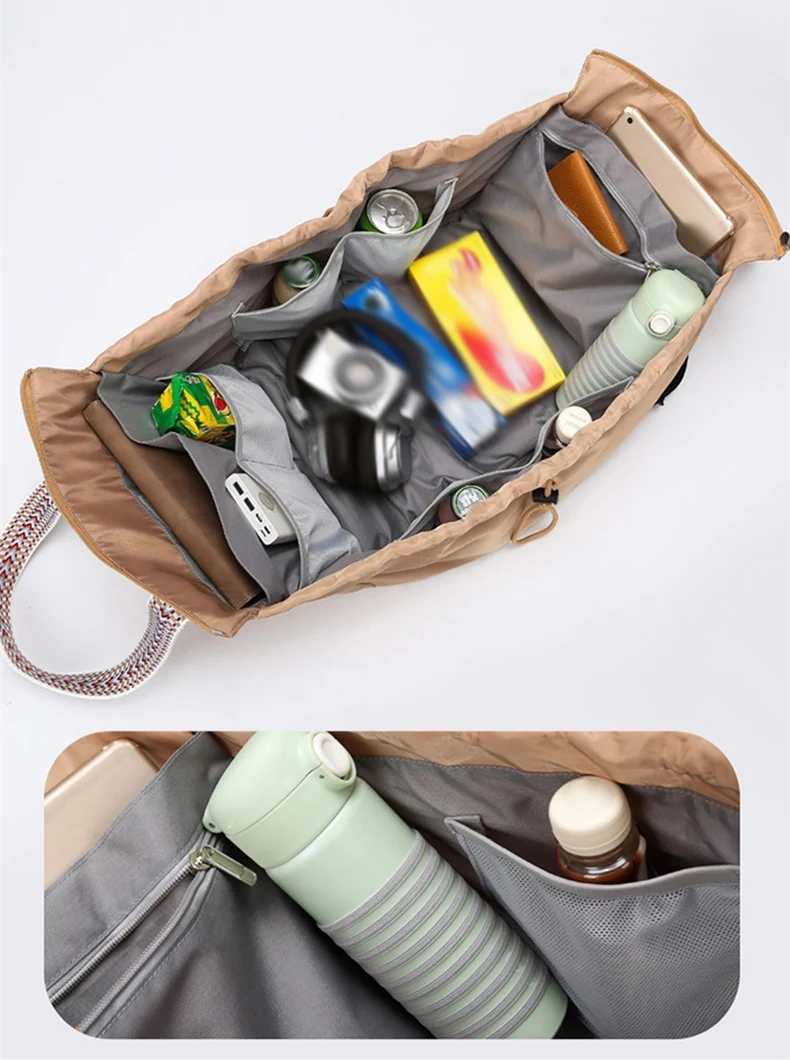 Sport Versatile Backpack Gym Yoga Fitness Bag Large Drawstring Handbag Shoulder Women Tote Outdoor Shopping Rucksack Mommy Bag