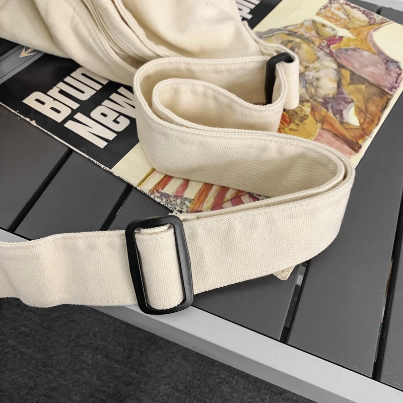 Simple Solid Color College Shoulder Bag Women Male Student Canvas Crossbody Bag Men Cool Schoolbags Female Travel Messenger Bags