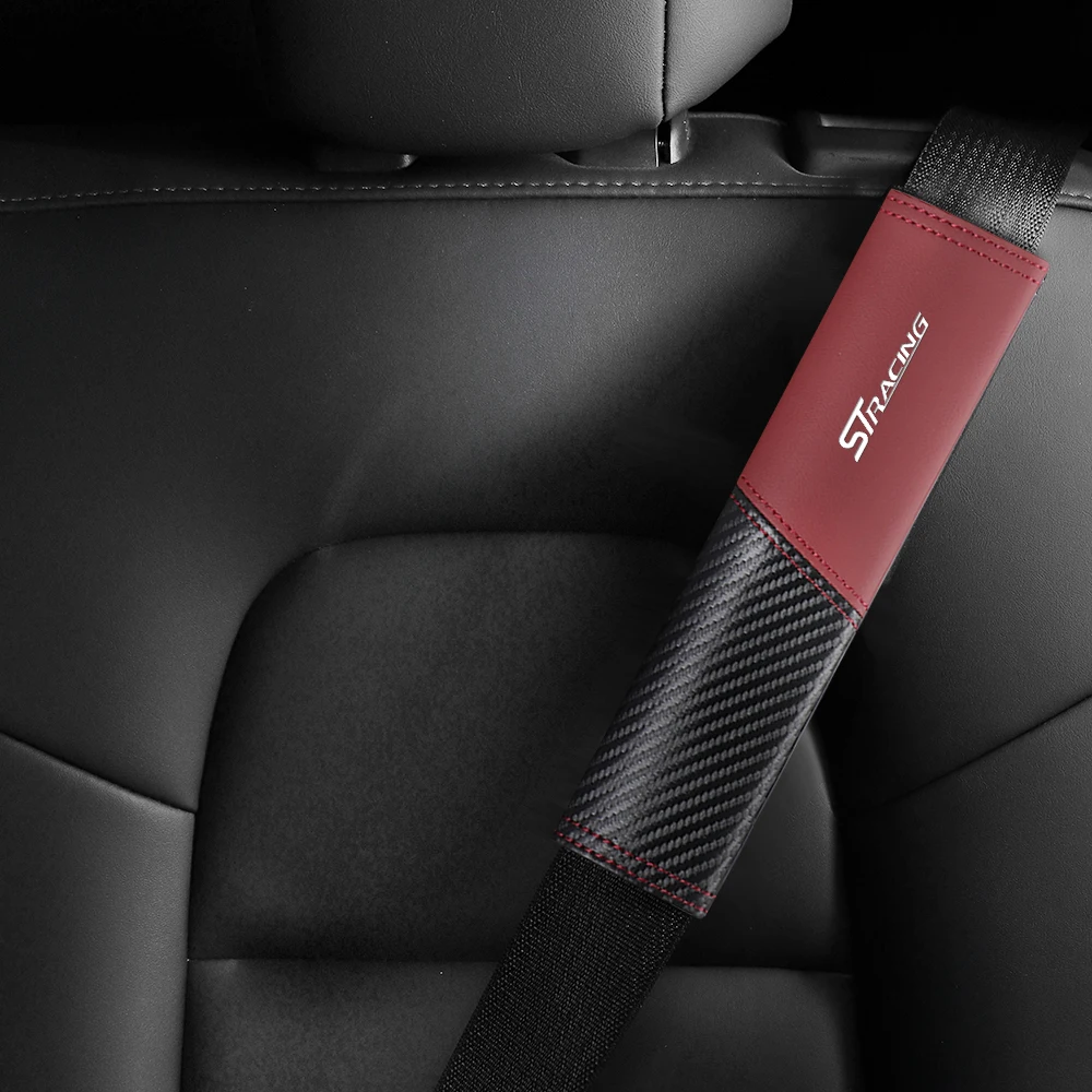 2pcs Seat Belt Covers Car Safety Belts Cover Auto Accessories For Ford Mustang Foose Explorer Mondeo Shelby Fiesta Focus Fusion
