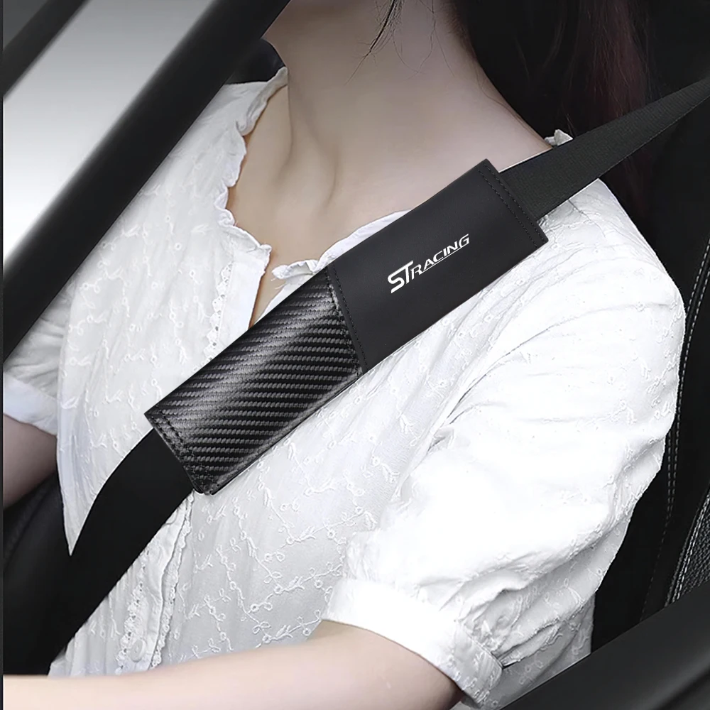 2pcs Seat Belt Covers Car Safety Belts Cover Auto Accessories For Ford Mustang Foose Explorer Mondeo Shelby Fiesta Focus Fusion