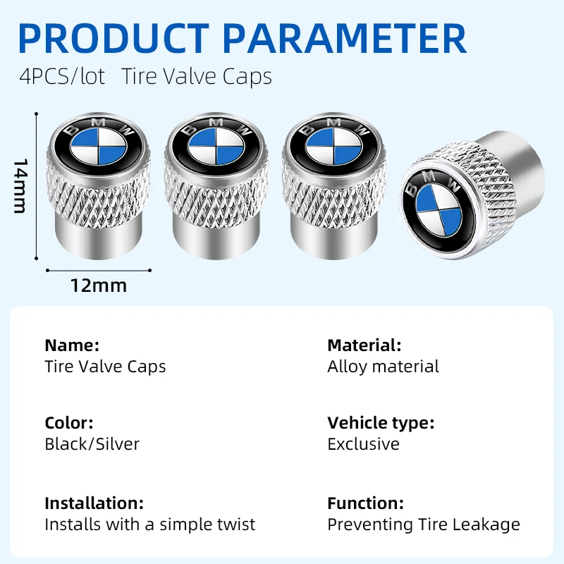 Lightweight Portable Metal Aluminum Alloy Car Tire Valve Cap Wheel Stem Rim Protector For BMW M Performance E46 E90 E60 E92 E91
