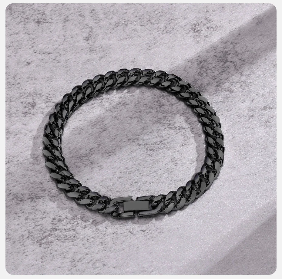 Vnox 18cm/20cm/22cm Stainless Steel Bold Cuban Bracelets for Men Women,6mm/8mm/10mm/12mm Width Miami Curb Links Wristband Gift