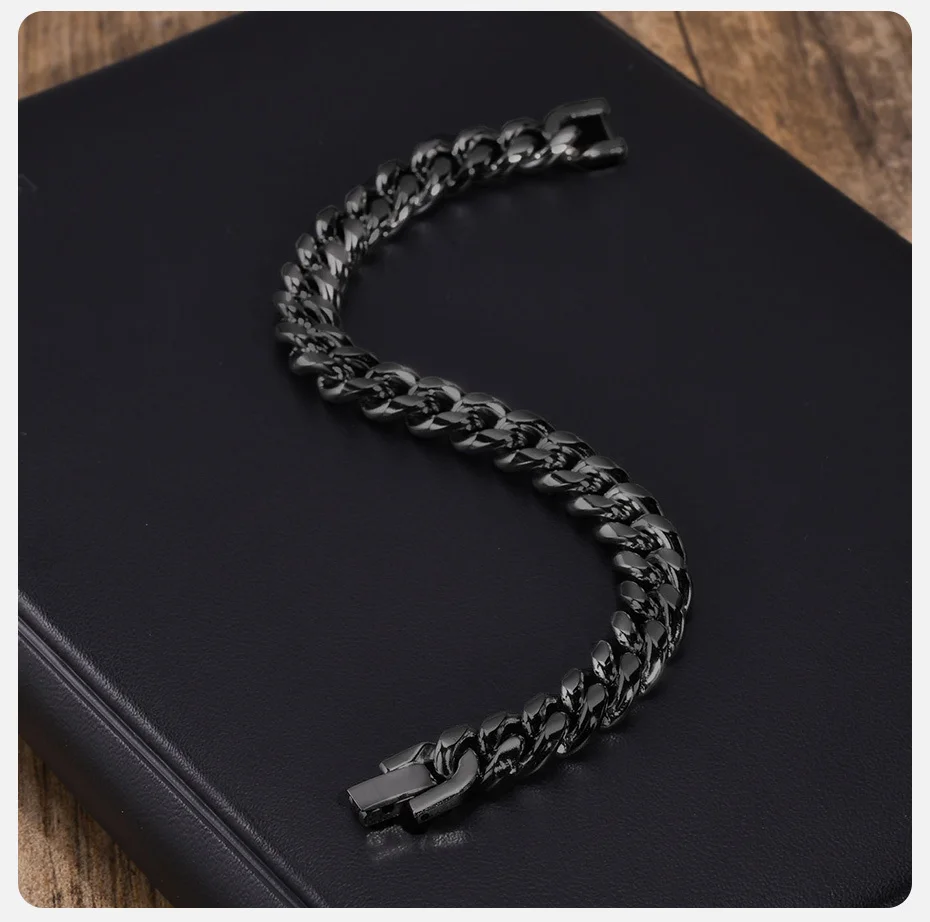 Vnox 18cm/20cm/22cm Stainless Steel Bold Cuban Bracelets for Men Women,6mm/8mm/10mm/12mm Width Miami Curb Links Wristband Gift