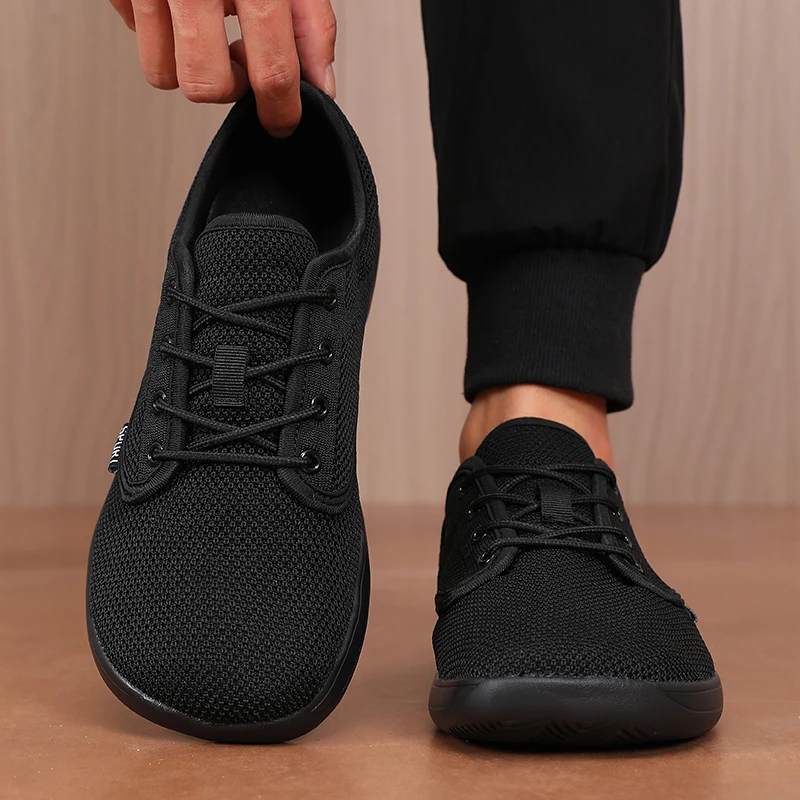 Unique Mesh Sports Shoes Flexible Wide Toe Breathable Minimalist Walking Shoes Outdoor Activities Tennis Foldable Men's Shoes