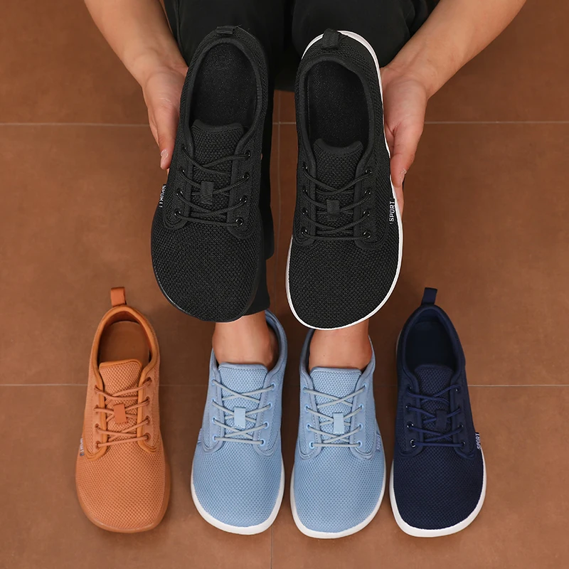 Unique Mesh Sports Shoes Flexible Wide Toe Breathable Minimalist Walking Shoes Outdoor Activities Tennis Foldable Men's Shoes