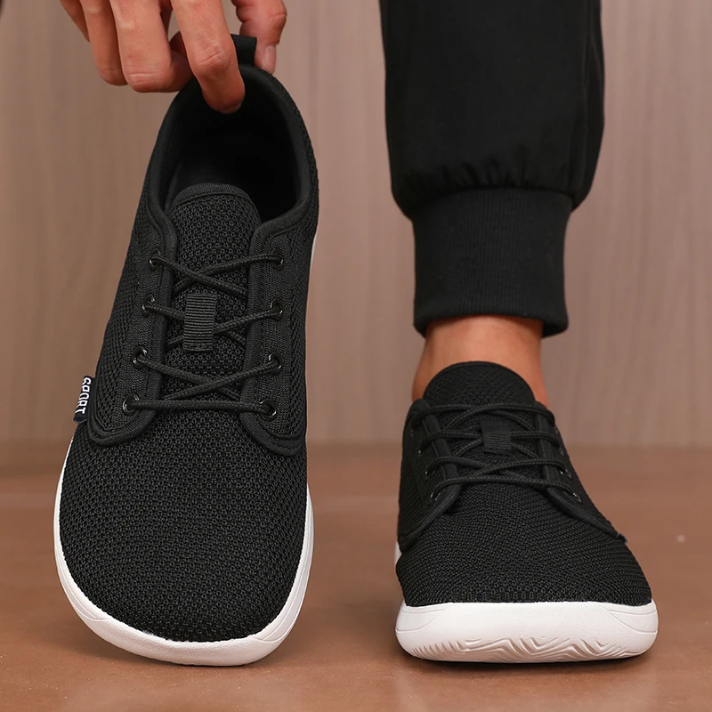 Unique Mesh Sports Shoes Flexible Wide Toe Breathable Minimalist Walking Shoes Outdoor Activities Tennis Foldable Men's Shoes