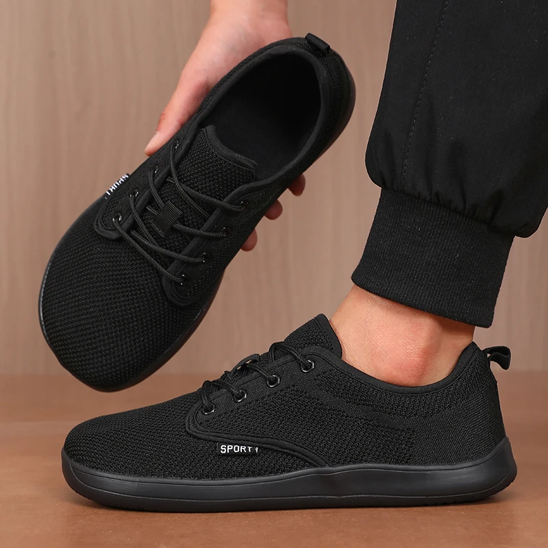 Unique Mesh Sports Shoes Flexible Wide Toe Breathable Minimalist Walking Shoes Outdoor Activities Tennis Foldable Men's Shoes