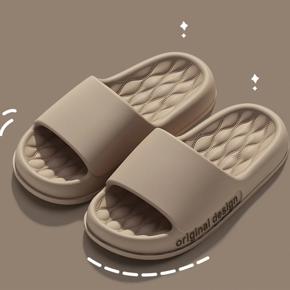 Smile Pop Men Slippers House Shower Bathroom Shoes EVA Beach Slides Fashion Soft Cloud Slippers Summer Men Antiskid Sandals
