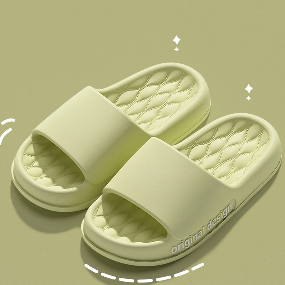 Smile Pop Men Slippers House Shower Bathroom Shoes EVA Beach Slides Fashion Soft Cloud Slippers Summer Men Antiskid Sandals