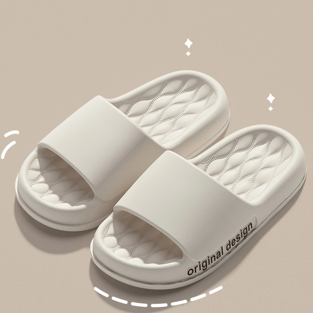 Smile Pop Men Slippers House Shower Bathroom Shoes EVA Beach Slides Fashion Soft Cloud Slippers Summer Men Antiskid Sandals
