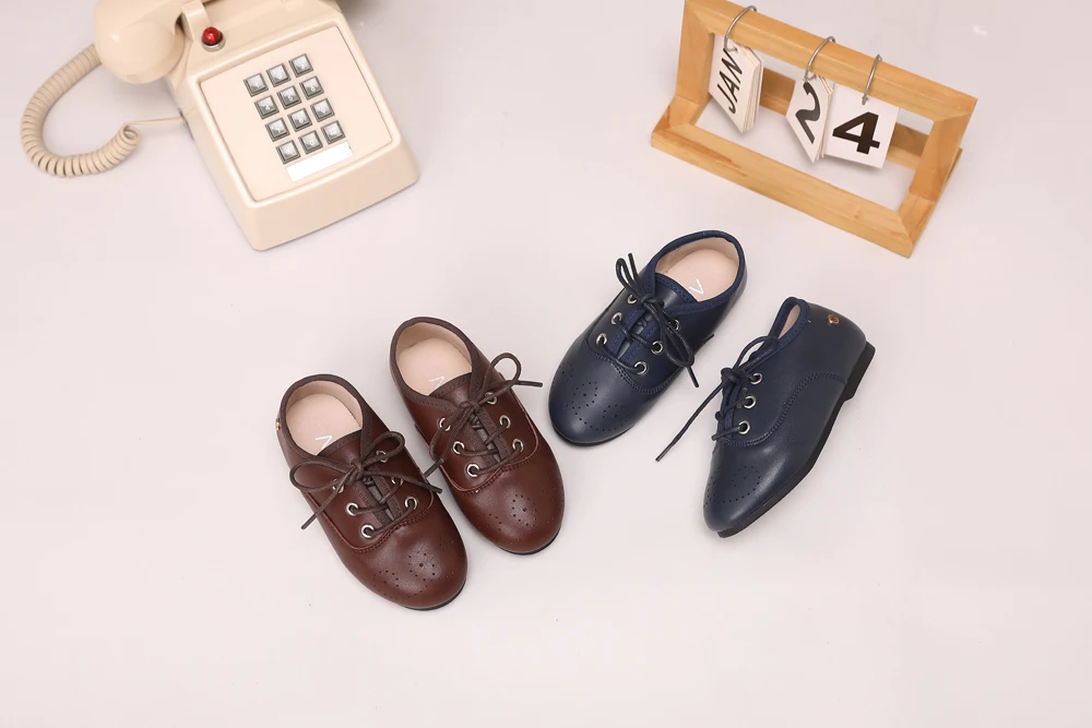AS Kids Shoes Children Brand Shoes Baby Girls Leather Shoes Toddler Princess Flats Boys Brouge Oxford Soft Platform Mary Jane