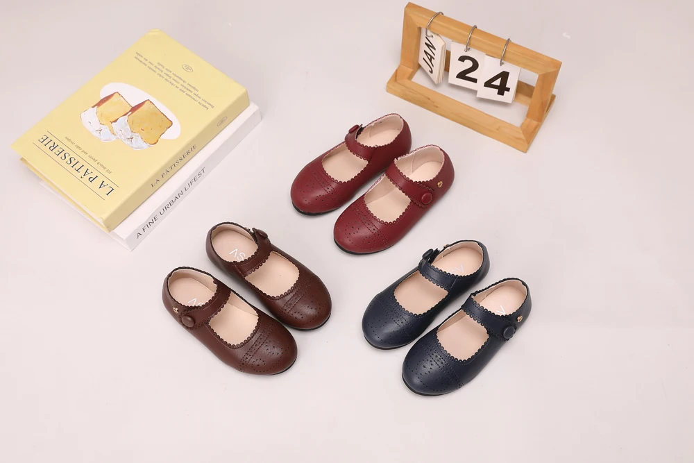 AS Kids Shoes Children Brand Shoes Baby Girls Leather Shoes Toddler Princess Flats Boys Brouge Oxford Soft Platform Mary Jane