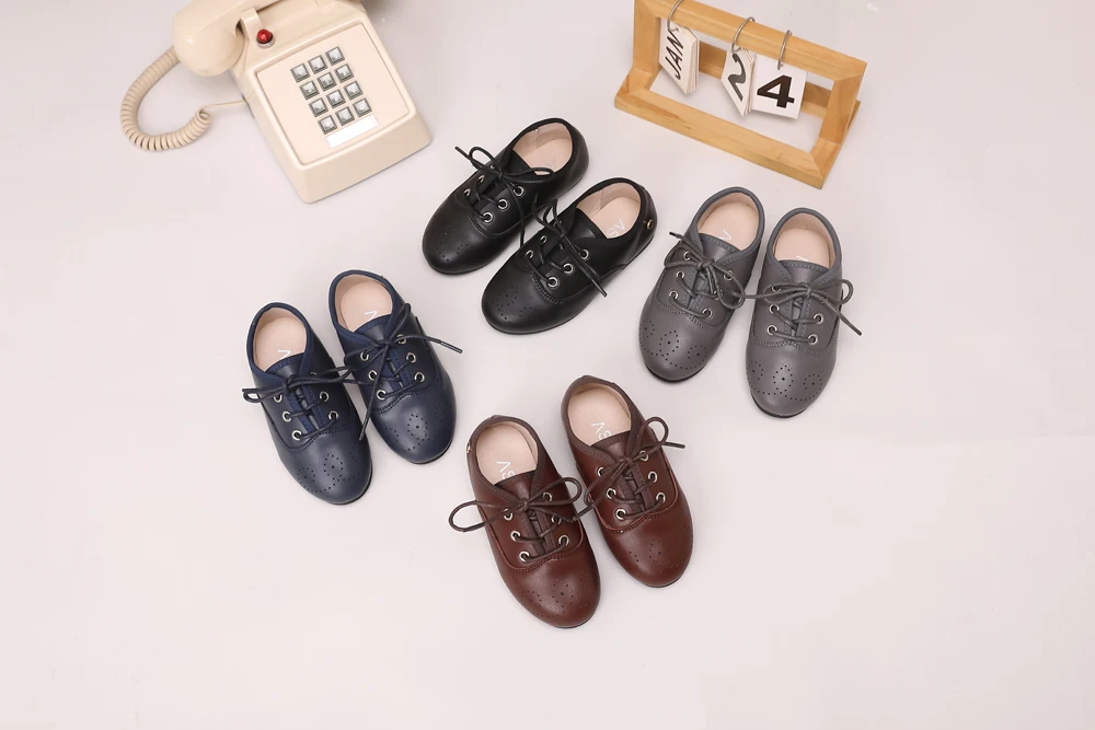 AS Kids Shoes Children Brand Shoes Baby Girls Leather Shoes Toddler Princess Flats Boys Brouge Oxford Soft Platform Mary Jane