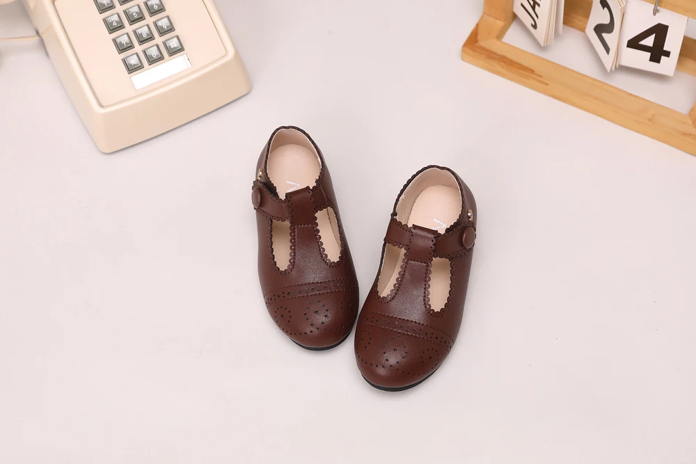 AS Kids Shoes Children Brand Shoes Baby Girls Leather Shoes Toddler Princess Flats Boys Brouge Oxford Soft Platform Mary Jane
