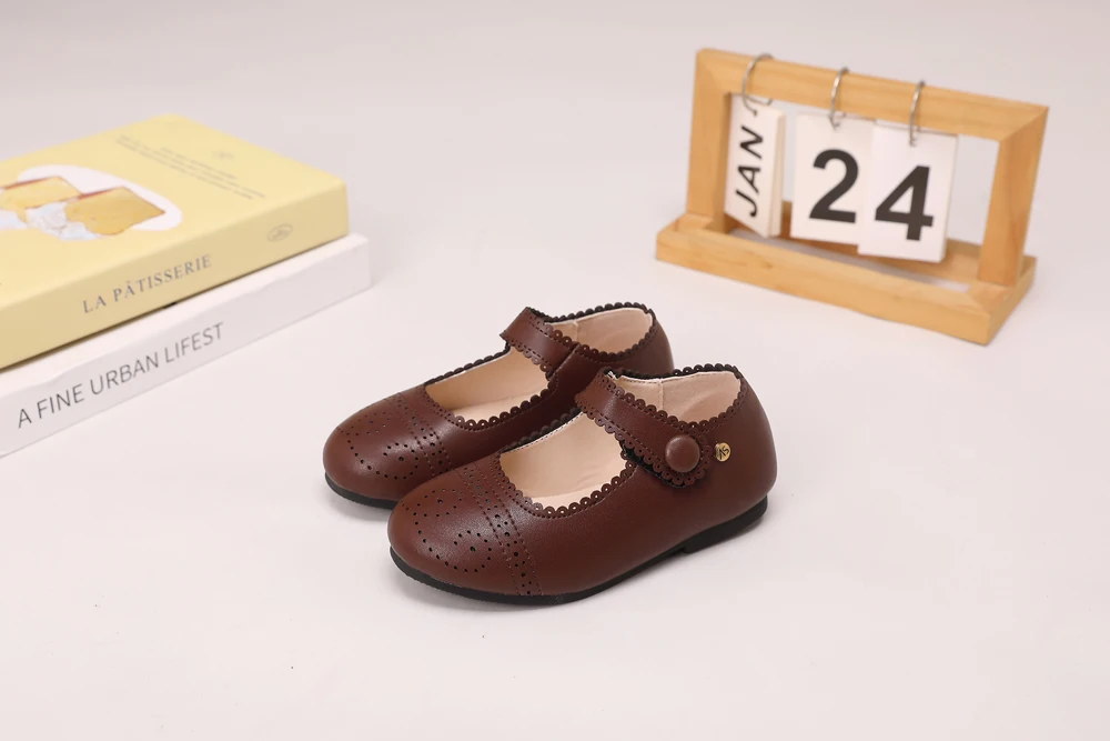 AS Kids Shoes Children Brand Shoes Baby Girls Leather Shoes Toddler Princess Flats Boys Brouge Oxford Soft Platform Mary Jane