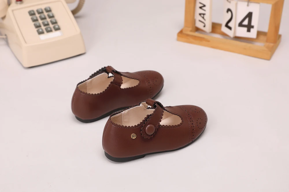 AS Kids Shoes Children Brand Shoes Baby Girls Leather Shoes Toddler Princess Flats Boys Brouge Oxford Soft Platform Mary Jane