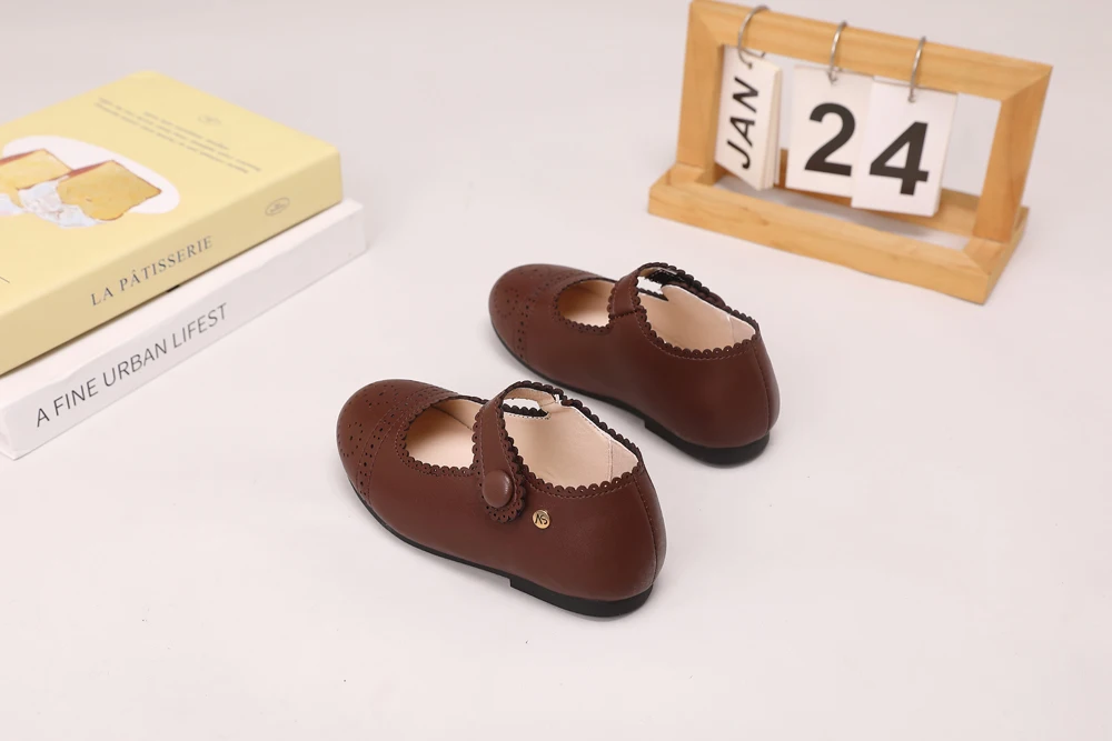 AS Kids Shoes Children Brand Shoes Baby Girls Leather Shoes Toddler Princess Flats Boys Brouge Oxford Soft Platform Mary Jane