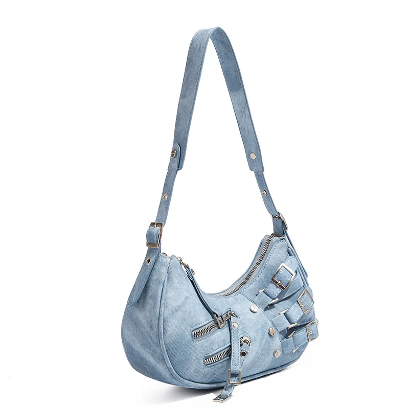 Vintage PU Leather Shoulder Bags For Women Y2K Trendy Cool American Motorcycle Bag 2026 Hot Sale Bags for Women Designer Handbag