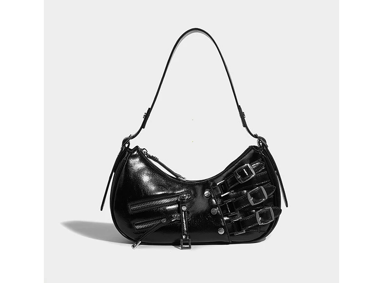 Vintage PU Leather Shoulder Bags For Women Y2K Trendy Cool American Motorcycle Bag 2026 Hot Sale Bags for Women Designer Handbag