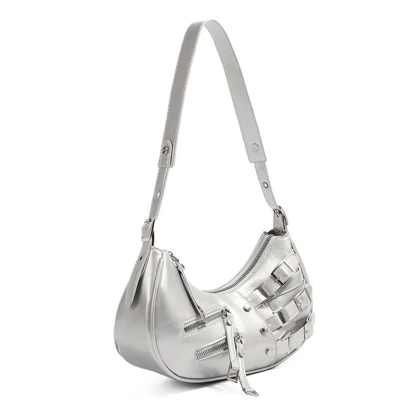 Vintage PU Leather Shoulder Bags For Women Y2K Trendy Cool American Motorcycle Bag 2026 Hot Sale Bags for Women Designer Handbag