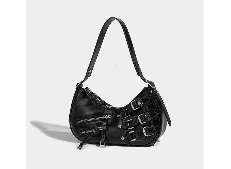 Vintage PU Leather Shoulder Bags For Women Y2K Trendy Cool American Motorcycle Bag 2026 Hot Sale Bags for Women Designer Handbag