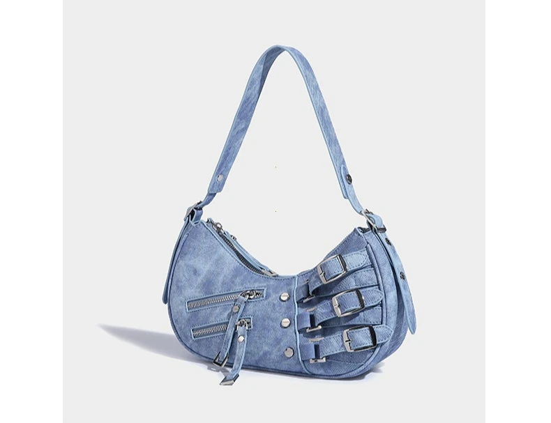 Vintage PU Leather Shoulder Bags For Women Y2K Trendy Cool American Motorcycle Bag 2026 Hot Sale Bags for Women Designer Handbag