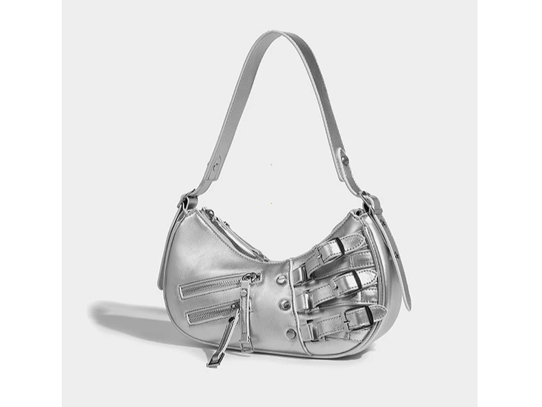 Vintage PU Leather Shoulder Bags For Women Y2K Trendy Cool American Motorcycle Bag 2026 Hot Sale Bags for Women Designer Handbag