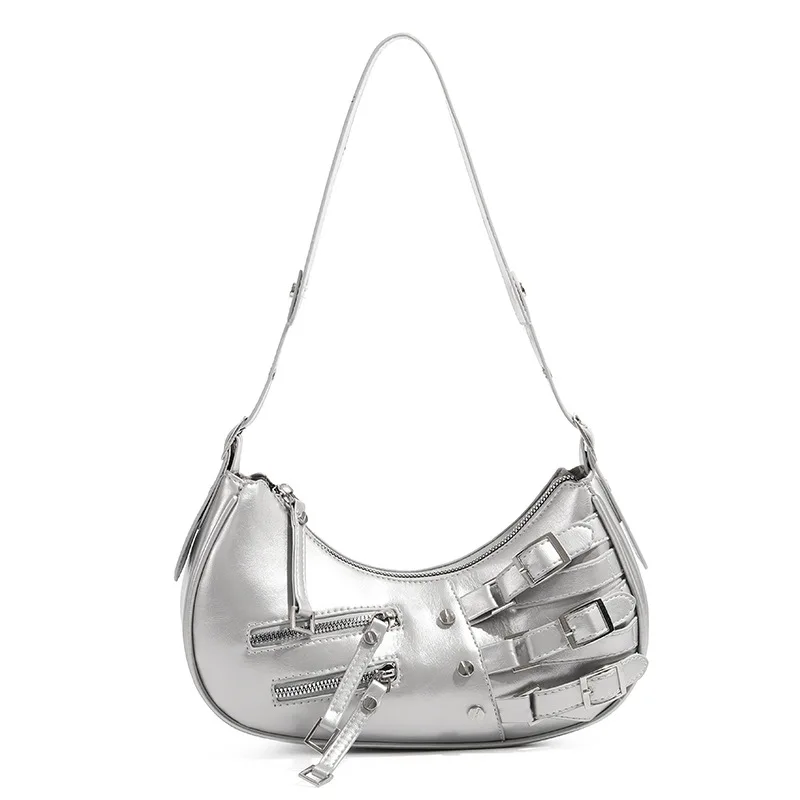 Vintage PU Leather Shoulder Bags For Women Y2K Trendy Cool American Motorcycle Bag 2026 Hot Sale Bags for Women Designer Handbag