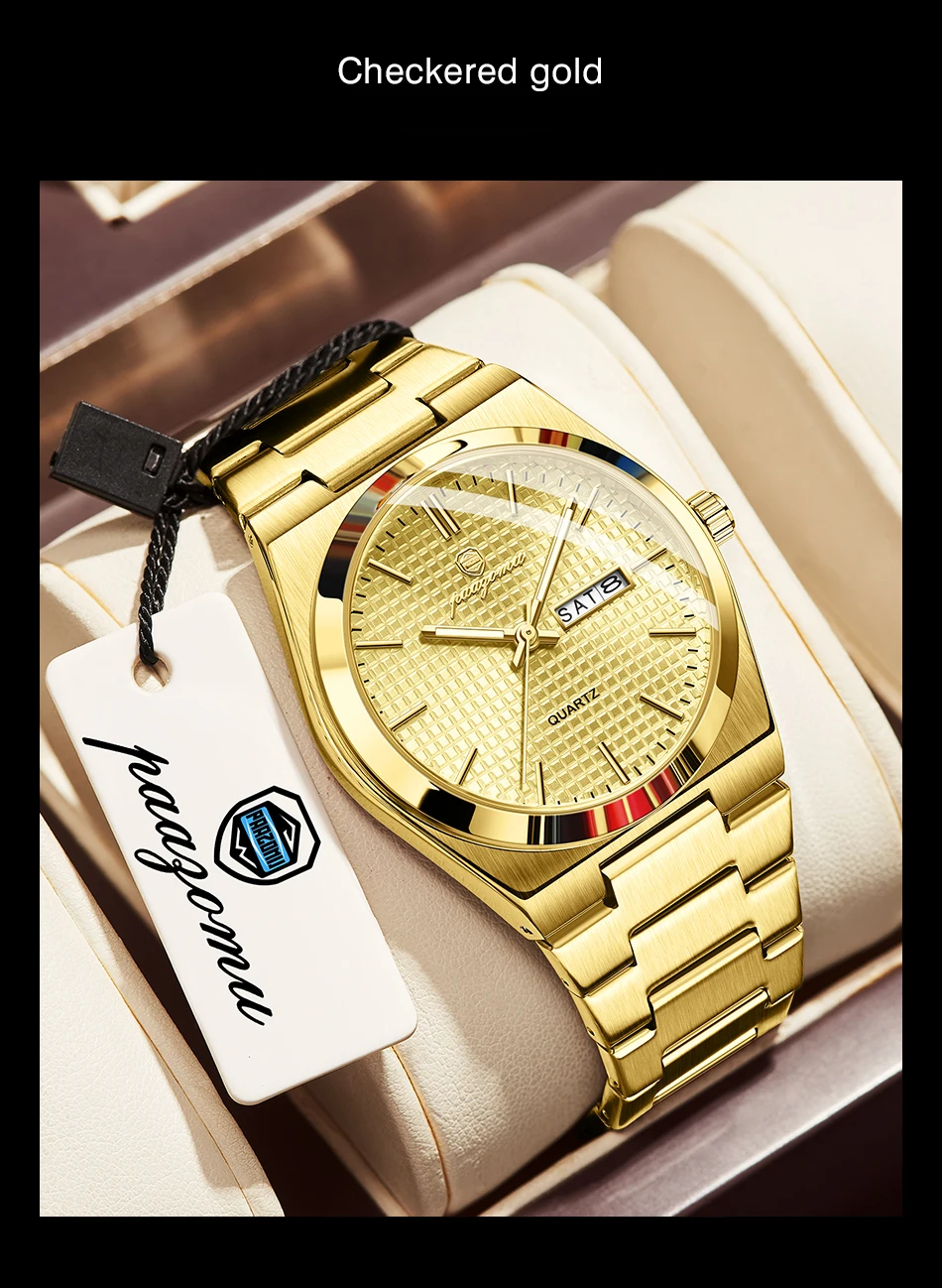 Customized Watch PAAZOMU Luxury Men Clock Fashion Luminous Waterproof Chronograph Date Watch For Man Quartz Men's Watches Reloj