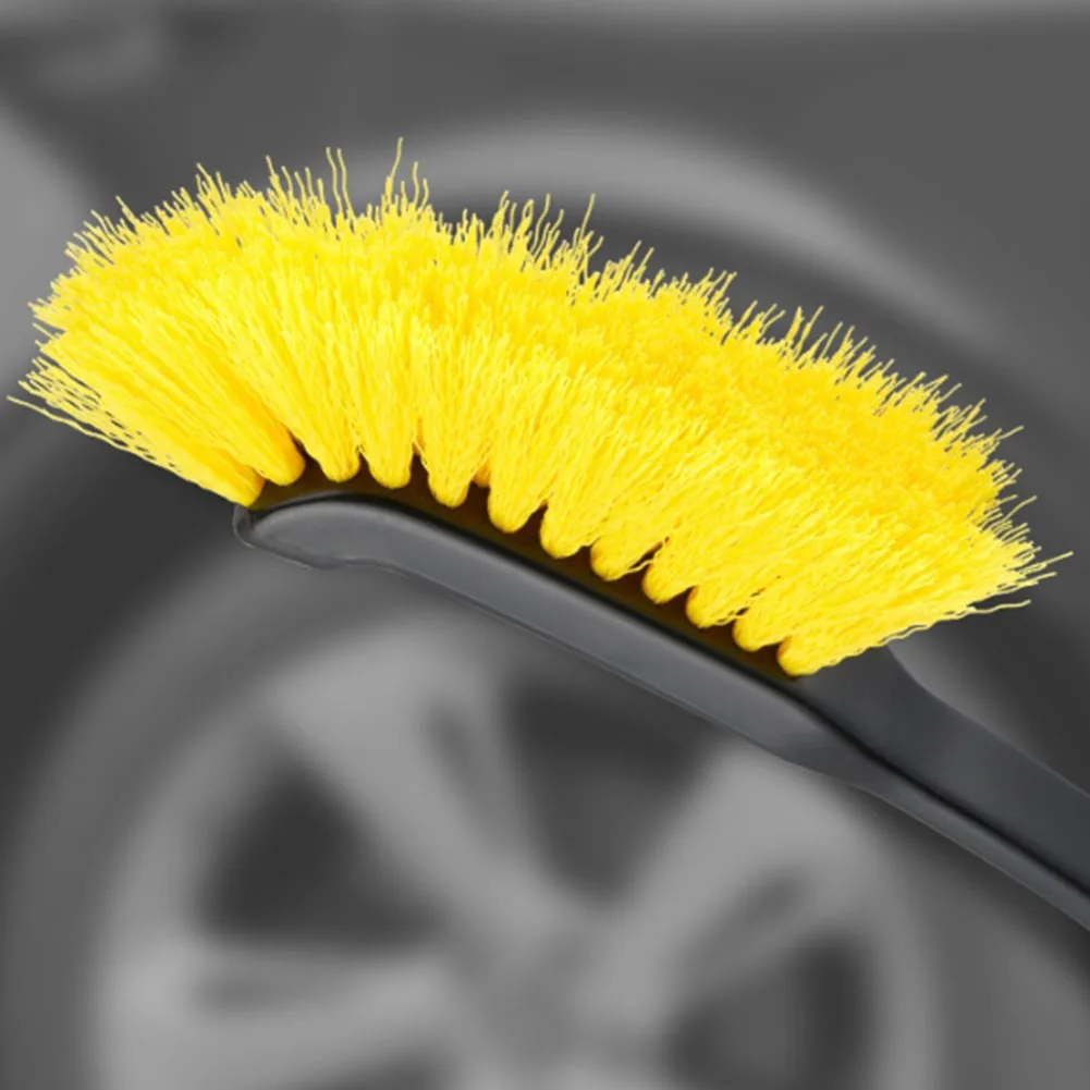 1pc Car Wheel Tire Rim Brush Curved Head Flexible Truck Wheel Hub Wash Detail Deep Cleaning Brushes Cleaner Hand Tools