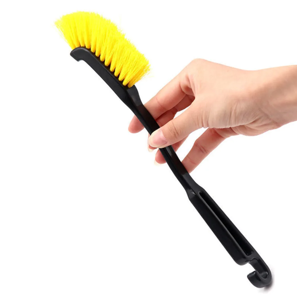 1pc Car Wheel Tire Rim Brush Curved Head Flexible Truck Wheel Hub Wash Detail Deep Cleaning Brushes Cleaner Hand Tools