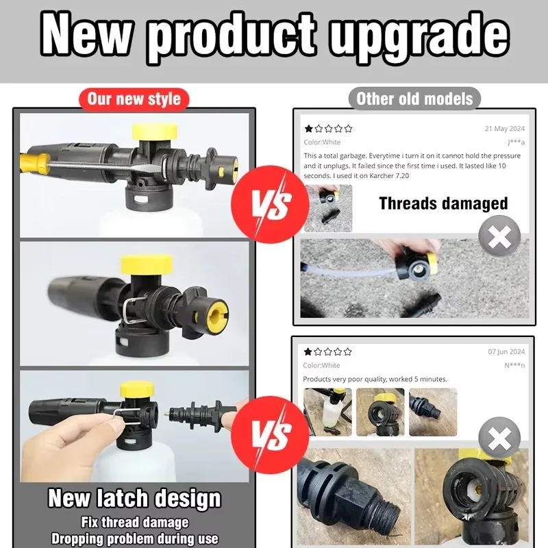 750ml Car Wash Snow Foam Spear For Karcher Huter Nilfisk Parkside Lavor Daewoo High Pressure Washing Machine Water Gun PA Pot