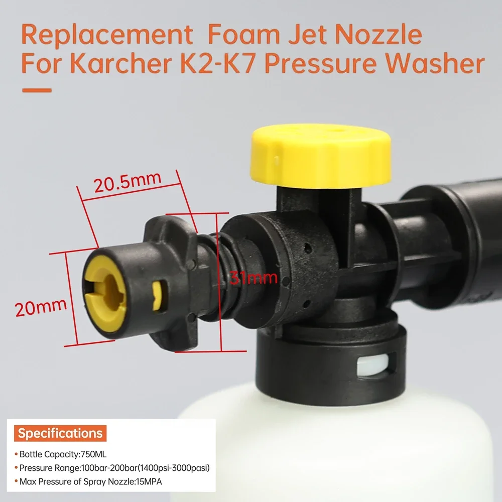 750ml Car Wash Snow Foam Spear For Karcher Huter Nilfisk Parkside Lavor Daewoo High Pressure Washing Machine Water Gun PA Pot
