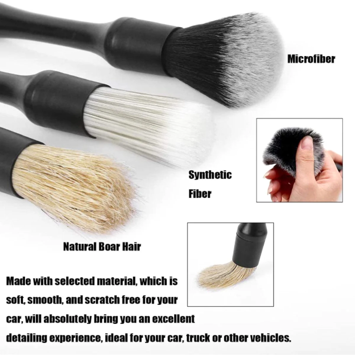 Car Detailing Brush Acid and Alkali Resistant Automotive Detail Brush for Cleaning Interior & Exterior Dashboard Rims Wheel Lug