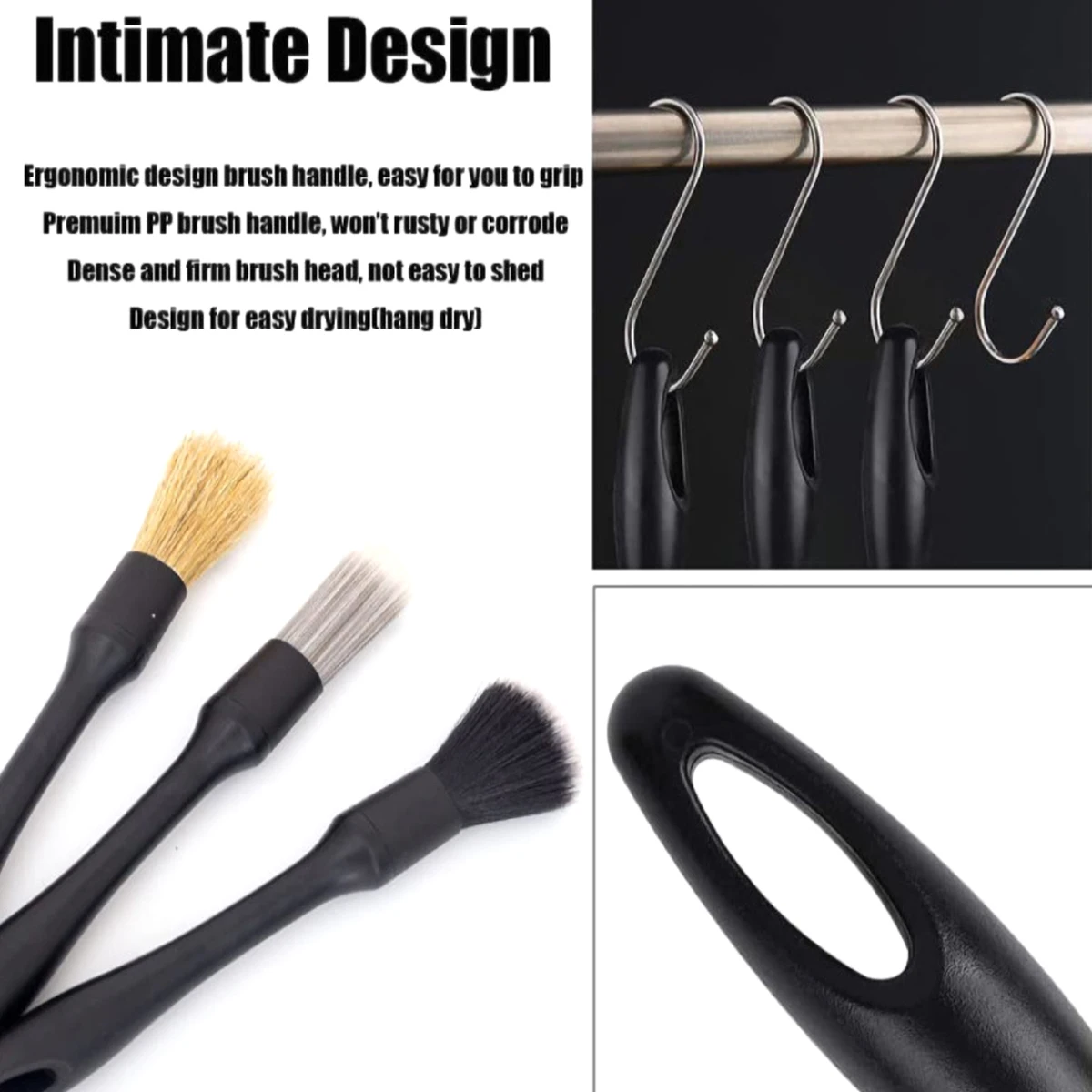 Car Detailing Brush Acid and Alkali Resistant Automotive Detail Brush for Cleaning Interior & Exterior Dashboard Rims Wheel Lug