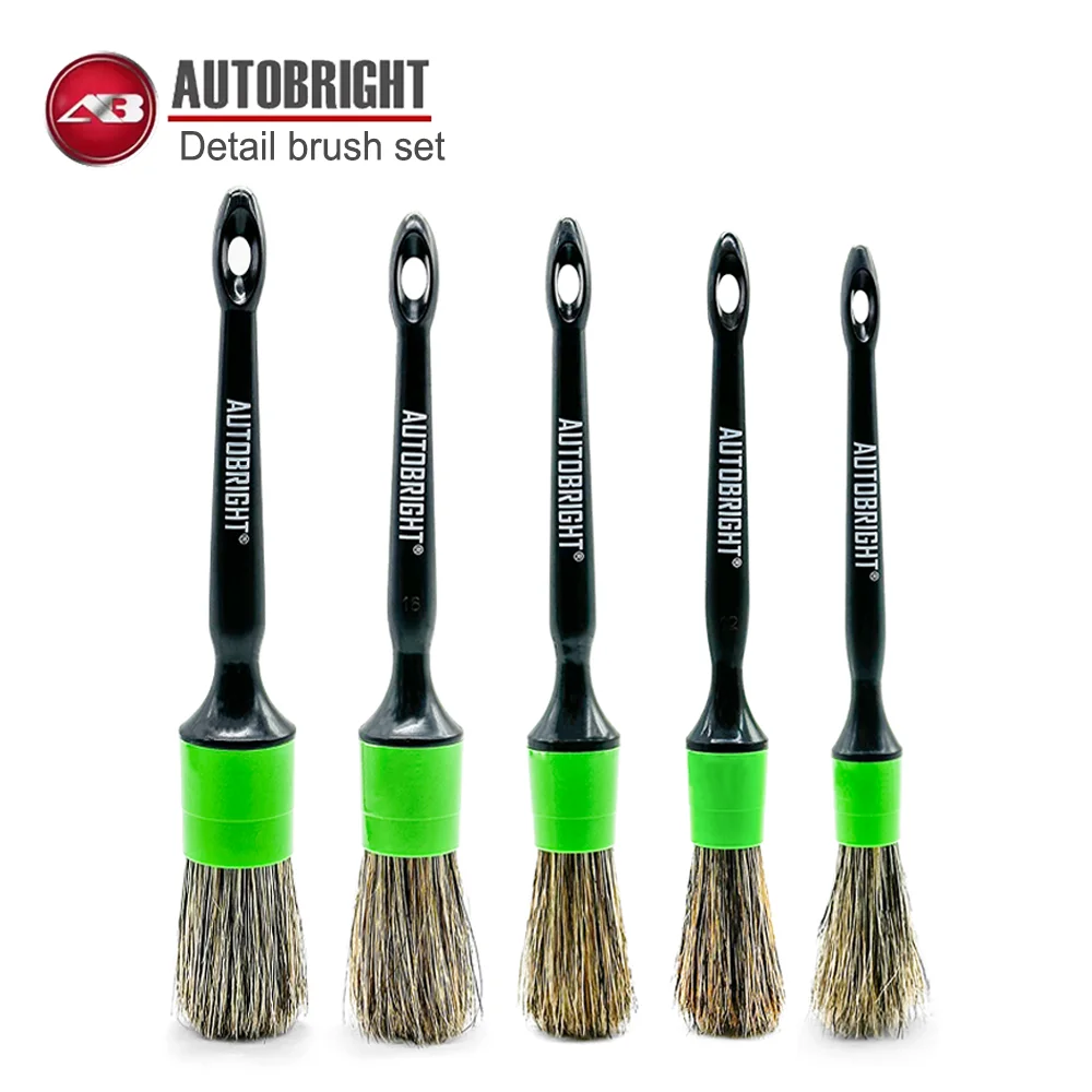 AUTOBRIGHT Car Wash Brush Set 5pcs Cleaning Brush Set Air Outlet Soft Bristle Interior Detail Brush Acid and Alkali Resistant