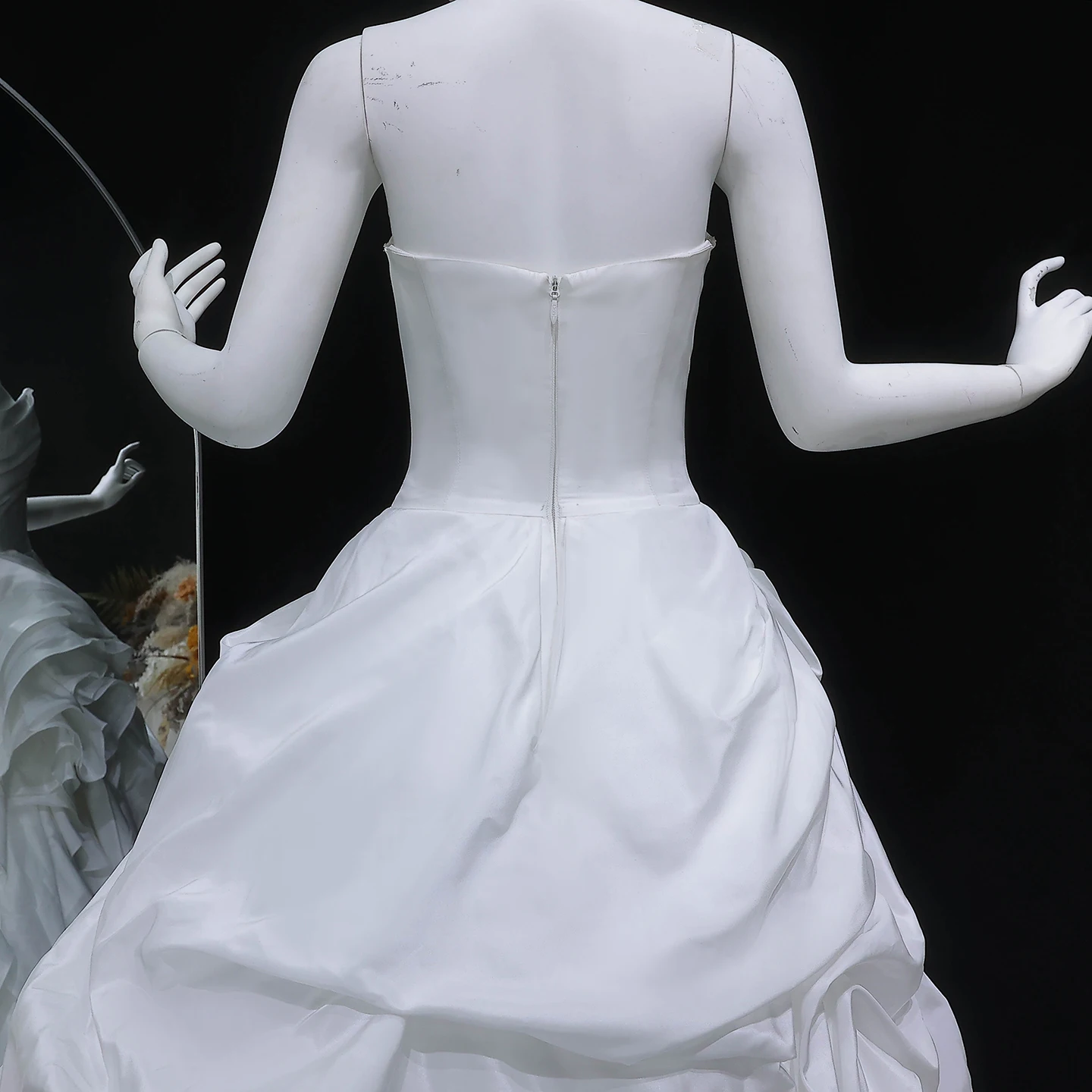 Sharon Said Luxury Satin Ball Gown Wedding Dress Draped Bodice Ruffled Layered Skirt Sweep Train Modern Bridal Gown SW628 Custom