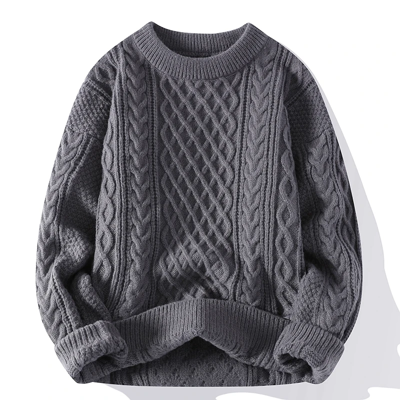 Legible Autumn and Winter Casual Sweaters Men Round Neck Collar Knitted Pullovers Male Loose Sweater Man