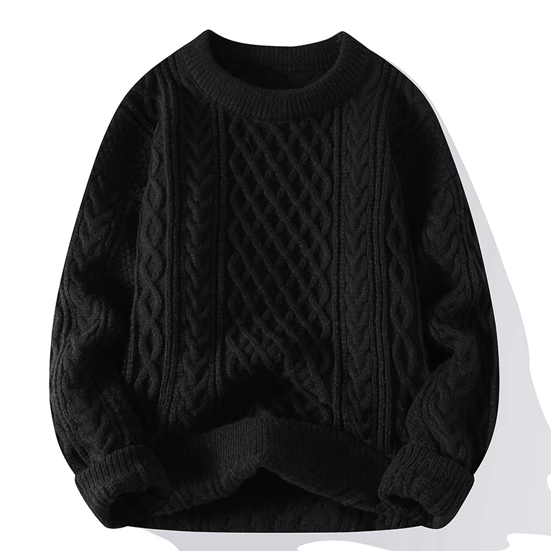 Legible Autumn and Winter Casual Sweaters Men Round Neck Collar Knitted Pullovers Male Loose Sweater Man