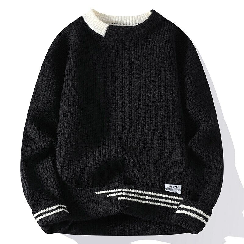 Legible Autumn and Winter Casual Sweaters Men Round Neck Collar Knitted Pullovers Male Loose Sweater Man