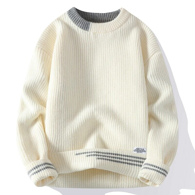Legible Autumn and Winter Casual Sweaters Men Round Neck Collar Knitted Pullovers Male Loose Sweater Man