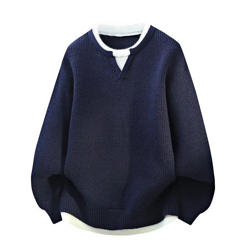 Legible Autumn and Winter Casual Sweaters Men Round Neck Collar Knitted Pullovers Male Loose Sweater Man