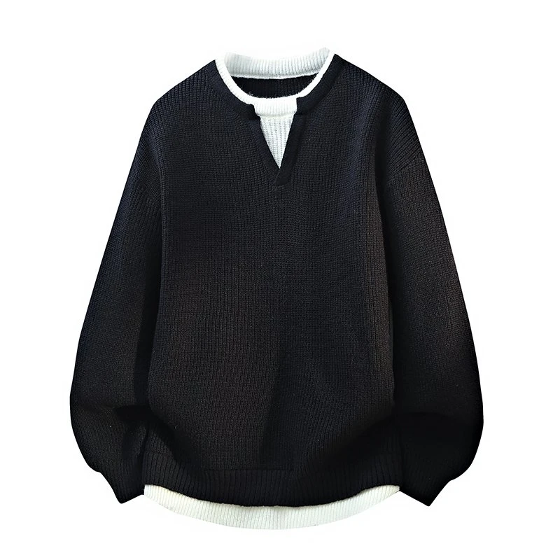Legible Autumn and Winter Casual Sweaters Men Round Neck Collar Knitted Pullovers Male Loose Sweater Man