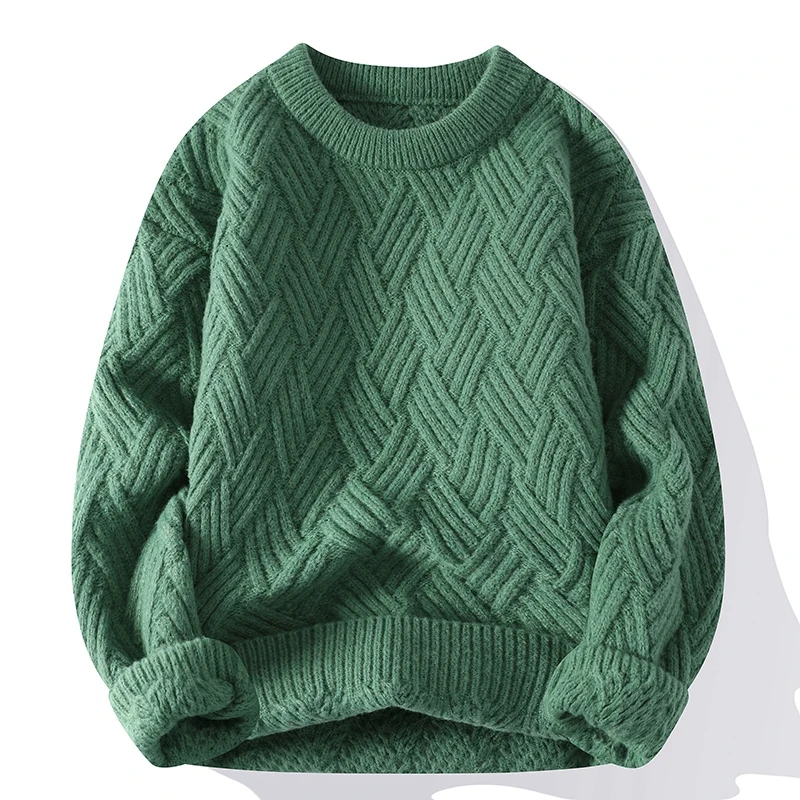 Legible Autumn and Winter Casual Sweaters Men Round Neck Collar Knitted Pullovers Male Loose Sweater Man