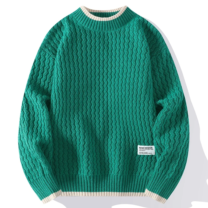 Legible Autumn and Winter Casual Sweaters Men Round Neck Collar Knitted Pullovers Male Loose Sweater Man