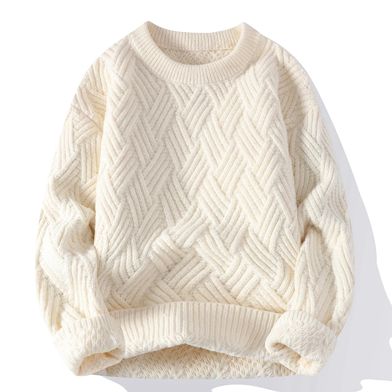 Legible Autumn and Winter Casual Sweaters Men Round Neck Collar Knitted Pullovers Male Loose Sweater Man