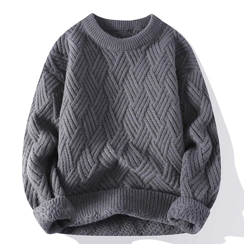 Legible Autumn and Winter Casual Sweaters Men Round Neck Collar Knitted Pullovers Male Loose Sweater Man