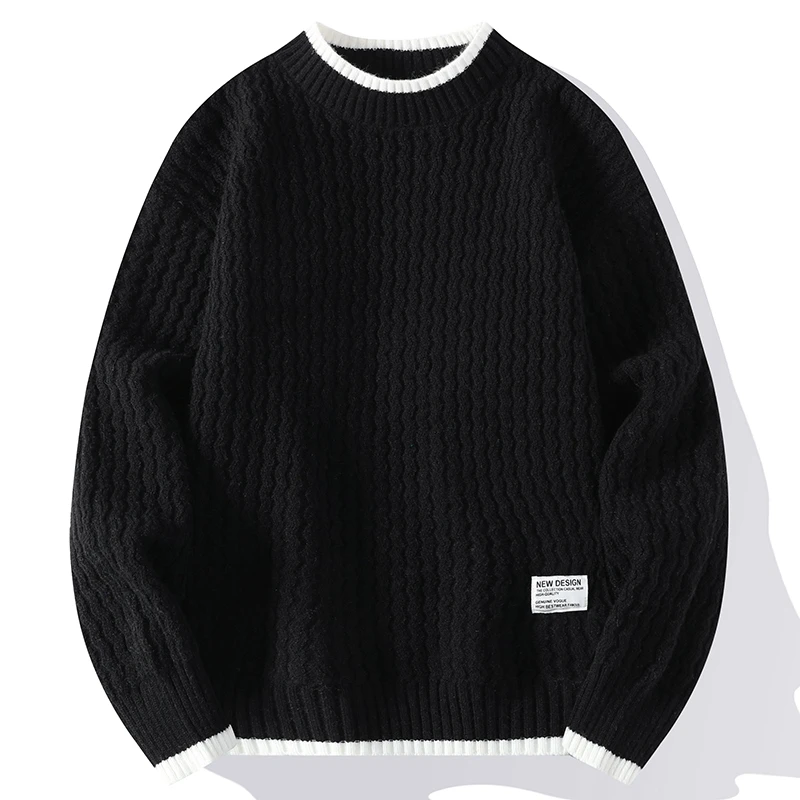 Legible Autumn and Winter Casual Sweaters Men Round Neck Collar Knitted Pullovers Male Loose Sweater Man