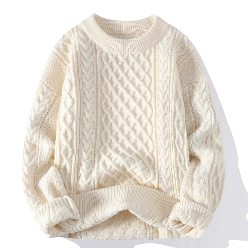 Legible Autumn and Winter Casual Sweaters Men Round Neck Collar Knitted Pullovers Male Loose Sweater Man